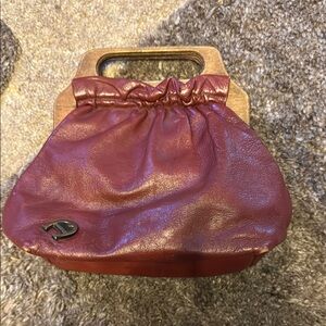 EIgner Vintage Burgundy Leather Clutch Handbag